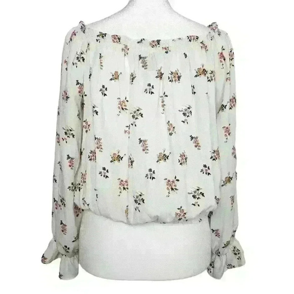 Arizona women's long sleeve cropped floral blouse size medium - Picture 3 of 8